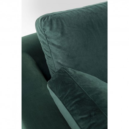 Canapé d'angle Gianna 270cm droite velours vert foncé pieds acier Kare Design