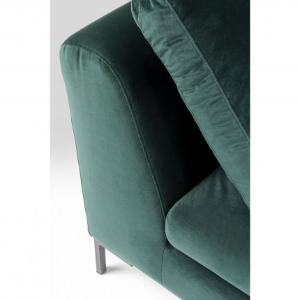 Canapé d'angle Gianna 270cm droite velours vert foncé pieds acier Kare Design