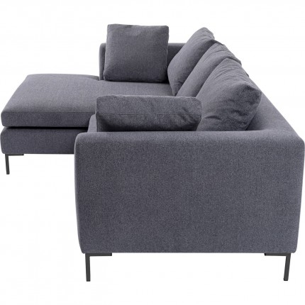 Canapé d'angle Gianna 290cm gauche gris foncé Kare Design