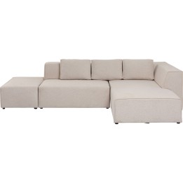 Canapé d'angle Infinity Ottomane droite crème Kare Design