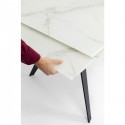 Table à rallonges Amsterdam 160x90cm effet marbre blanc Kare Design