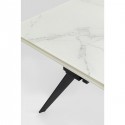 Table à rallonges Amsterdam 160x90cm effet marbre blanc Kare Design