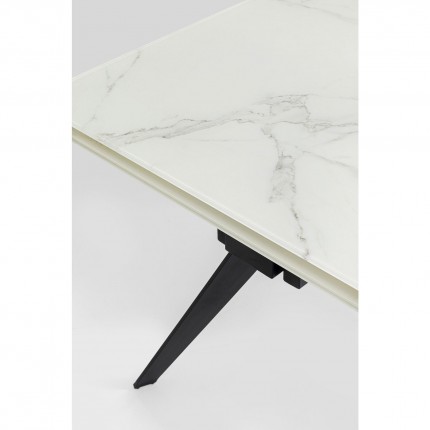 Table à rallonges Amsterdam 160x90cm effet marbre blanc Kare Design Table à rallonges Amsterdam 160x90cm effet marbre blanc Kare Design