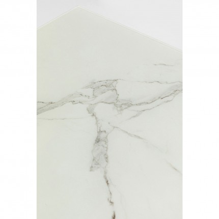 Table à rallonges Amsterdam 160x90cm effet marbre blanc Kare Design