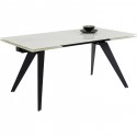 Table à rallonges Amsterdam 160x90cm effet marbre blanc Kare Design