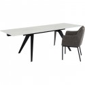 Table à rallonges Amsterdam 160x90cm effet marbre blanc Kare Design