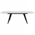 Table à rallonges Amsterdam 160x90cm effet marbre blanc Kare Design