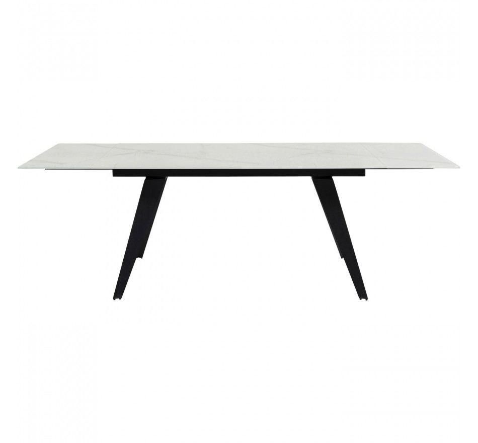 Table à rallonges Amsterdam 160x90cm effet marbre blanc Kare Design