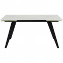 Table à rallonges Amsterdam 160x90cm effet marbre blanc Kare Design