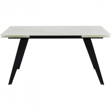 Table à rallonges Amsterdam 160x90cm effet marbre blanc Kare Design