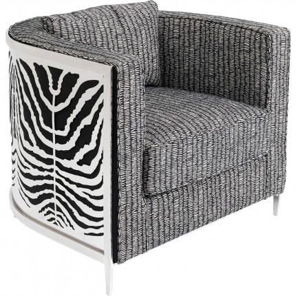 Fauteuil Matteo zèbre argenté Kare Design
