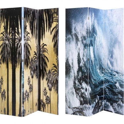 Paravent Vagues et Palmiers 120x180cm Kare Design