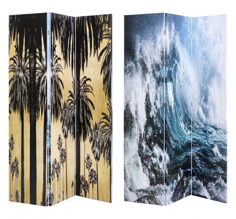 Paravent Vagues et Palmiers 120x180cm Kare Design