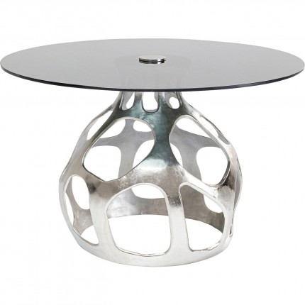 Table Volcano 120cm argentée Kare Design