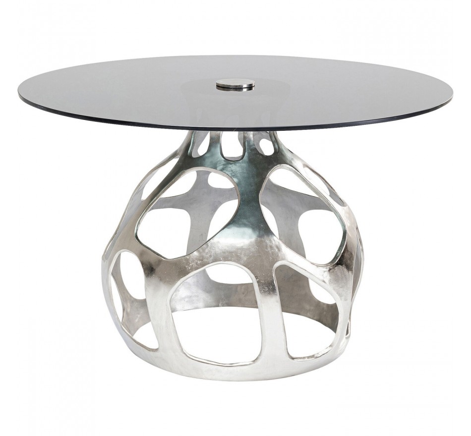 Table Volcano argenté 120cm Kare Design
