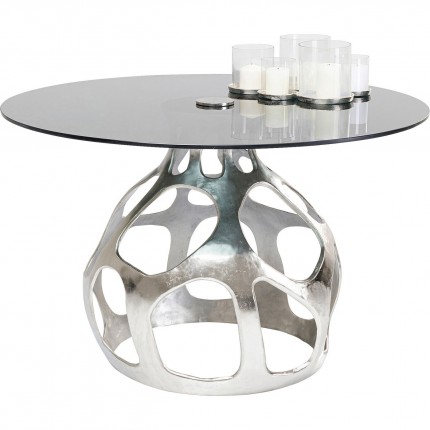 Table Volcano argenté 120cm Kare Design