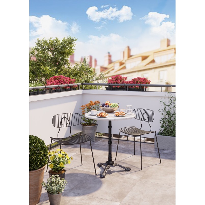 Table Bistrot marbre blanche ronde 60cm Kare Design