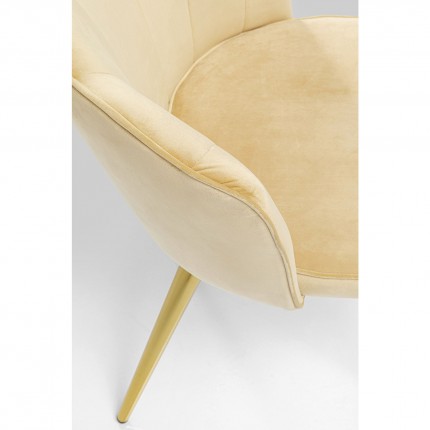 Chaise Princess velours beige et dorée Kare Design