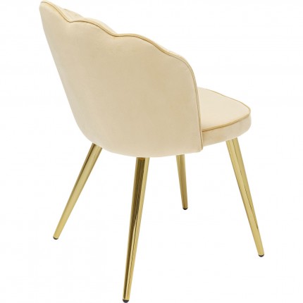 Chaise Princess velours beige et dorée Kare Design