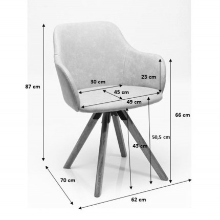 Swivel chair with armrests Lady Loco taupe Kare Design