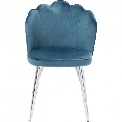 Chaise Princess velours bleu et argentée Kare Design