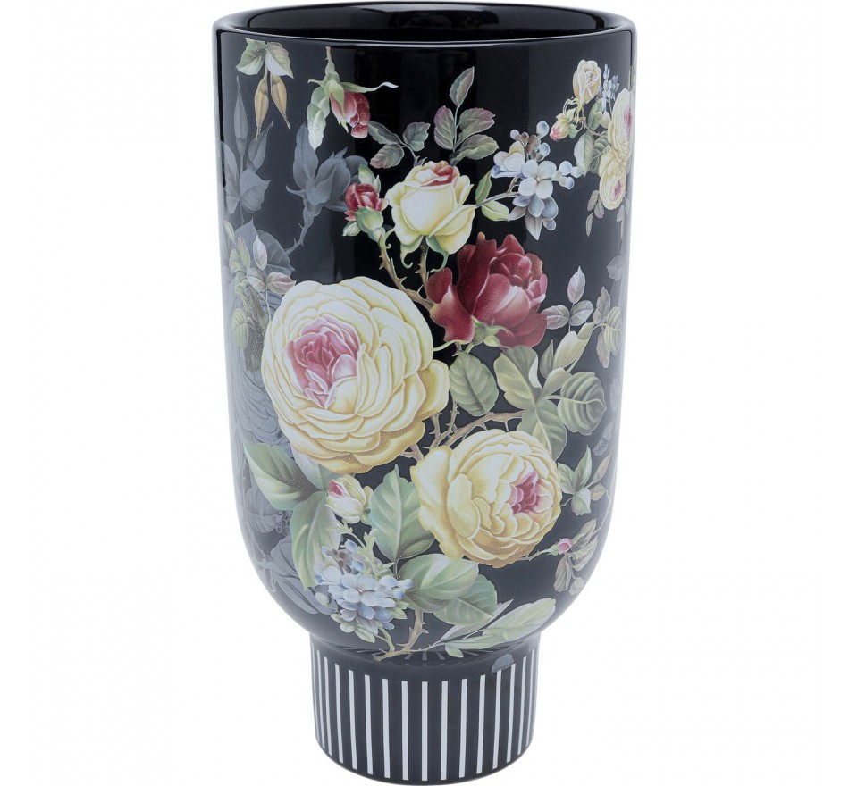 Vase noir fleurs 27cm Kare Design