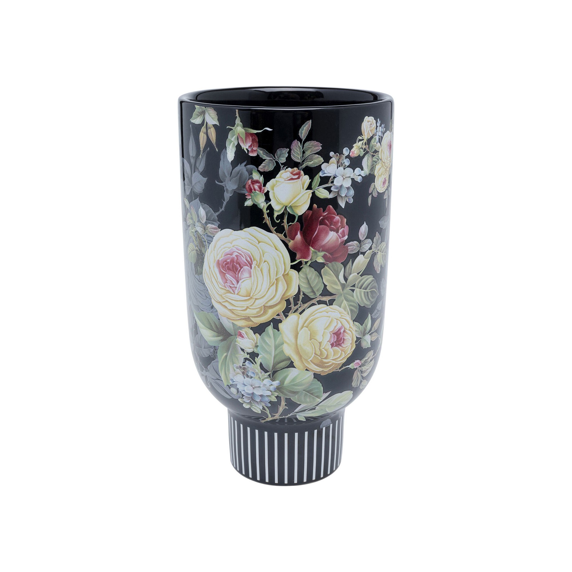 Vase noir fleurs 27cm Kare Design