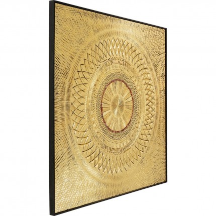 Tableau Art Geometric Circle doré 120x120cm Kare Design