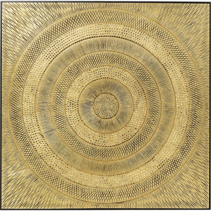 Tableau Art Circle doré 120x120cm Kare Design