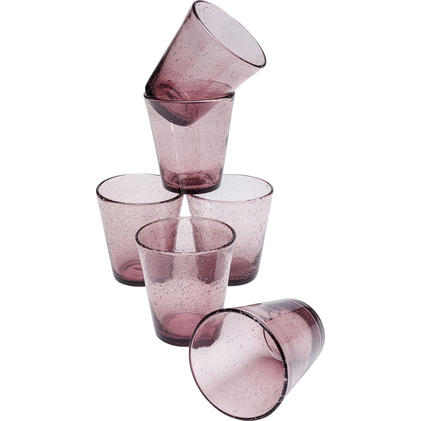 Verres à eau Bubble roses set de 6 Kare Design