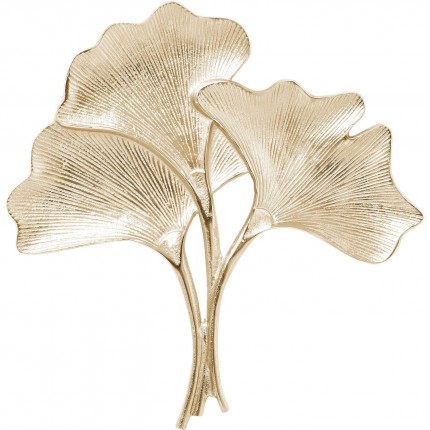 Déco murale feuilles de ginkgo dorée 36cm Kare Design