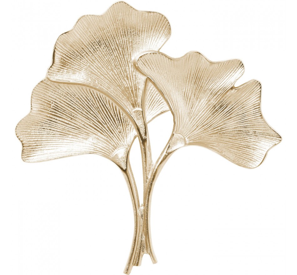Déco murale feuilles de ginkgo dorée 36cm Kare Design