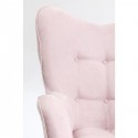 Fauteuil Vicky blanc velours rose Kare Design