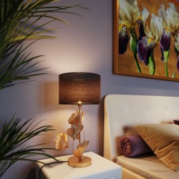 Lampe de table feuilles de ginkgo dorées Kare Design