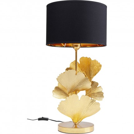 Lampe feuilles de ginkgo dorées et noir Kare Design