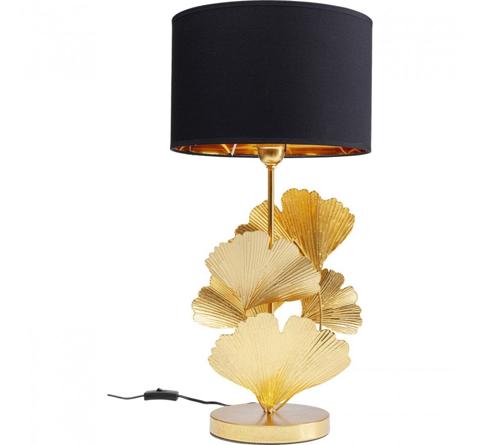 Lampe de table feuilles de ginkgo dorées Kare Design