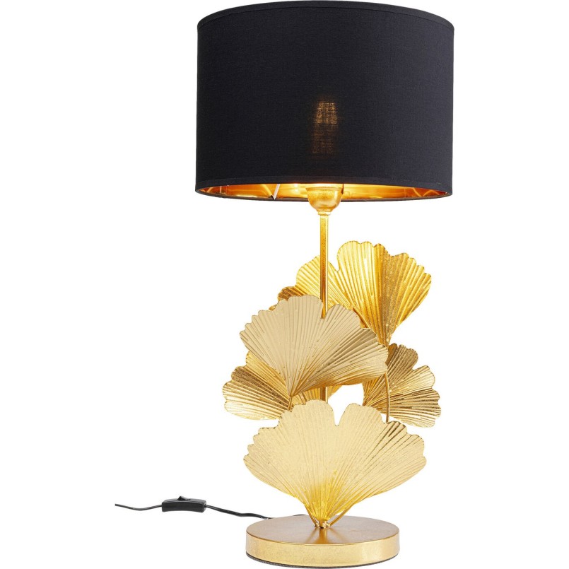 Lampe de table feuilles de ginkgo dorées Kare Design