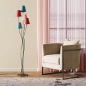 Lampadaire Flexible 5 bras velours et noir Kare Design
