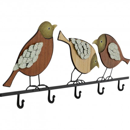 Portemanteau mural oiseaux trio 86cm Kare Design