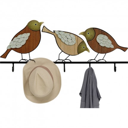 Portemanteau mural oiseaux trio 86cm Kare Design