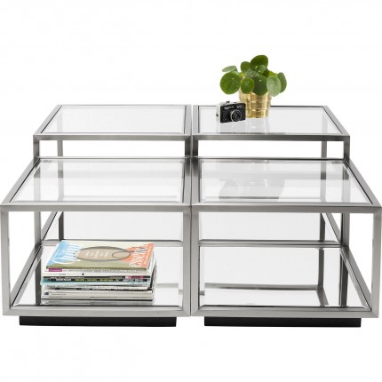 Table basse Luigi argenté set de 4 Kare Design