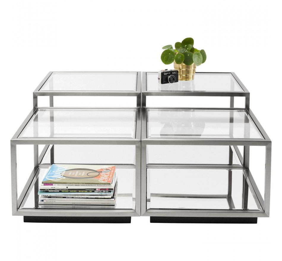 Table basse Luigi argenté set de 4 Kare Design