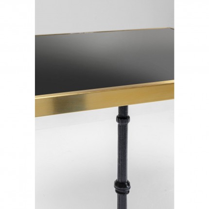 Table Bistrot marbre noir et or carrée 60x60cm Kare Design