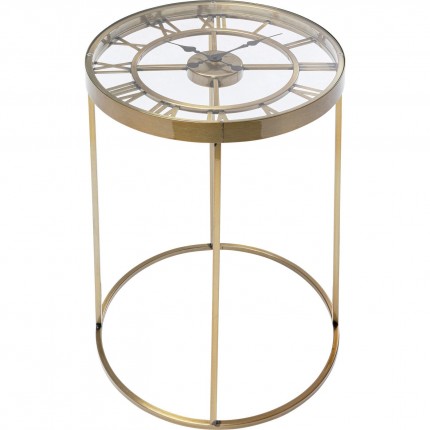 Table d'appoint horloge laiton 42cm Kare Design