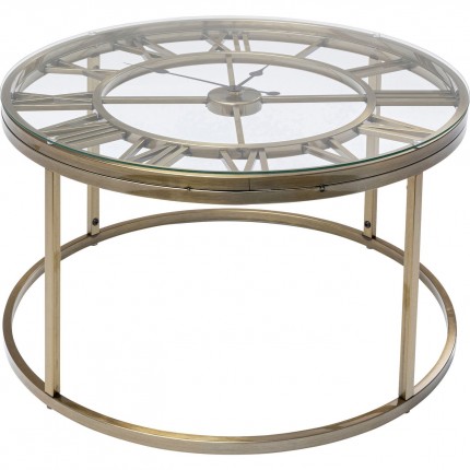 Table d'appoint horloge laiton 76cm Kare Design Table d'appoint horloge laiton 76cm Kare Design