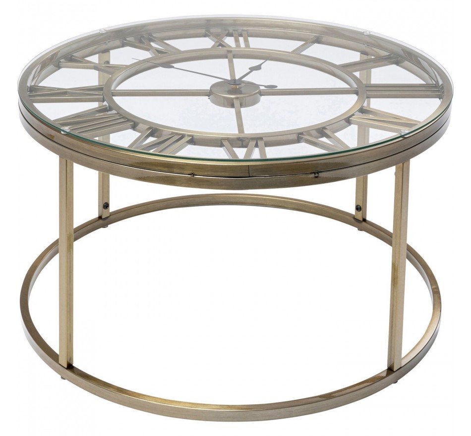 Table d'appoint horloge laiton 76cm Kare Design