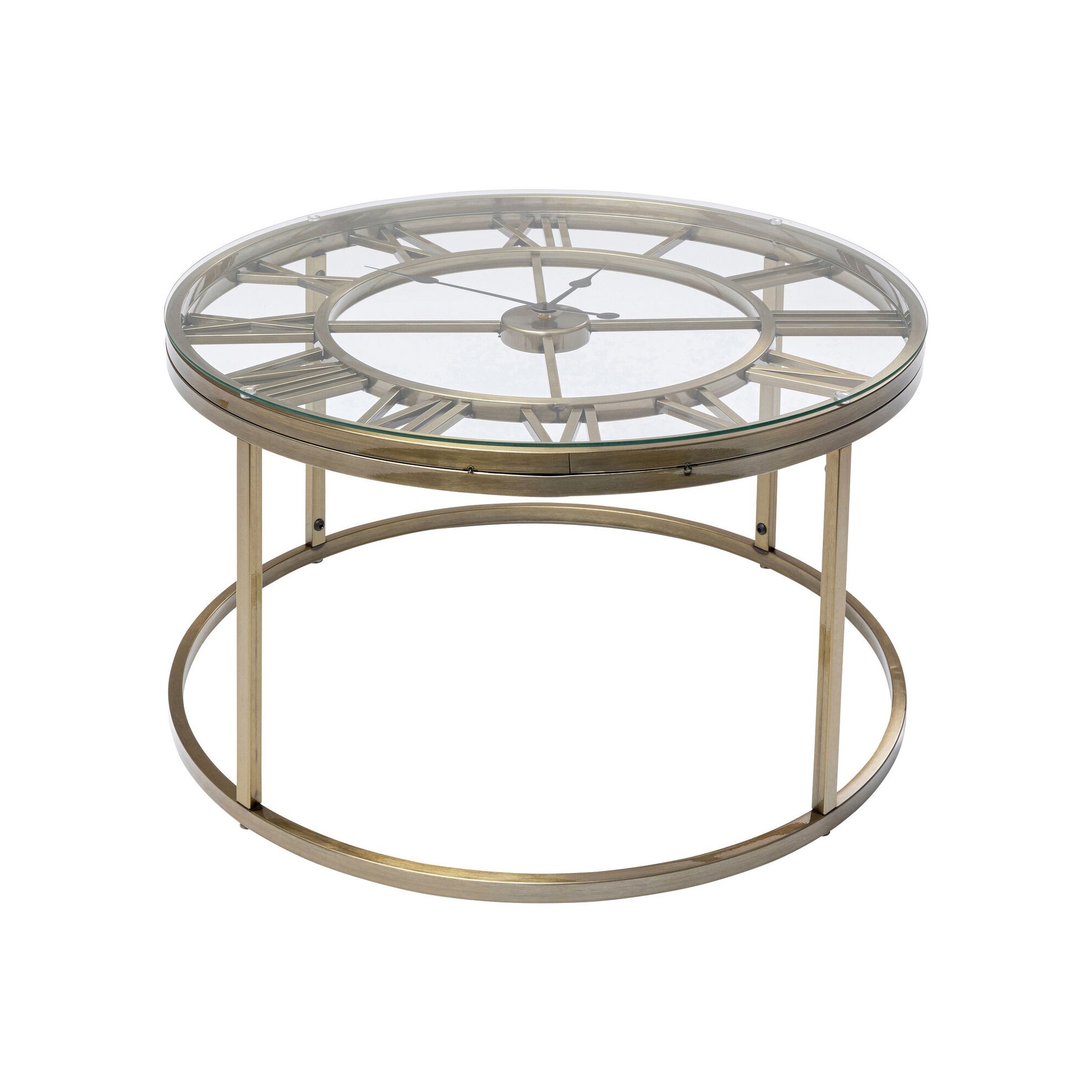 Table d'appoint horloge laiton 76cm Kare Design