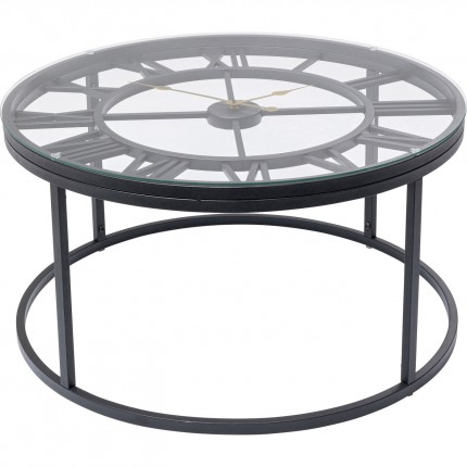 Table d'appoint horloge noir 76cm Kare Design