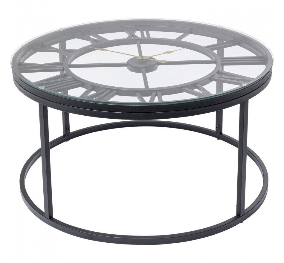 Table d'appoint horloge noir 76cm Kare Design