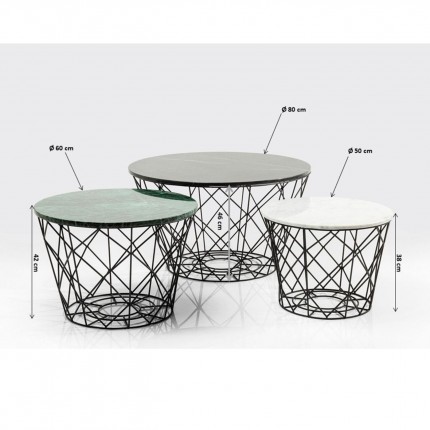 Tables basses East rond set de 3 Kare Design